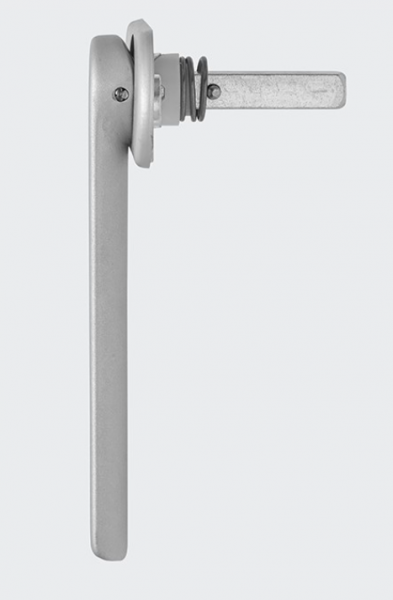 Schüco Handhebel, DIN 70F, Royal 240885, S und Naturton Silberfarbig, rechts ASS für Faltanlagen, verwendbar, links 
