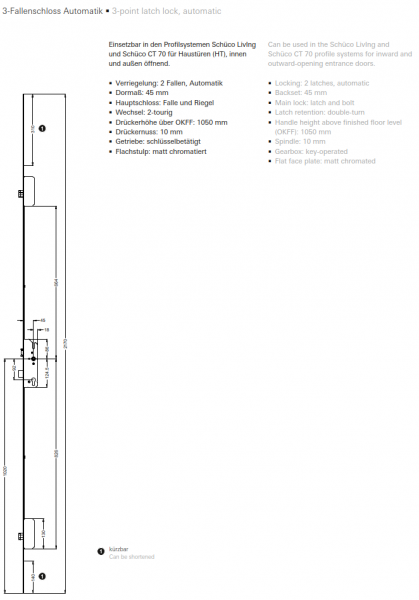 Schüco 3-Fallenschloss Automatik, 28708900