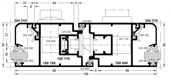 Schüco Anschlagsdichtung 224683 oder 255683 EPDM für Aluminium-Türen