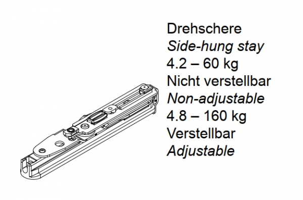 Schüco Drehschere, 60 Kg, AWS / AvanTec, 275 236 RS