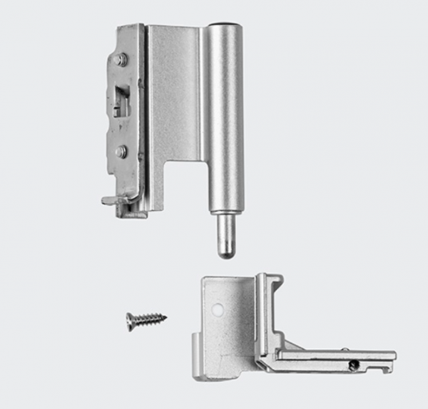 Schüco Ecklager 130 kg, rechts, 275564, 219846, Naturton/Silberfarbig für Aluminiumfenster