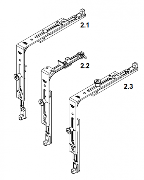 Schüco Eckumlenkung Standard mit 1 Pilzzapfen, 98050249 , Silber, VarioTec