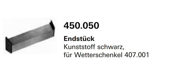 Schüco Jansen, Endstück Wetterschenkel, Jansen Artikelnummer, 450.051, Zubehör Janisol HI Türen