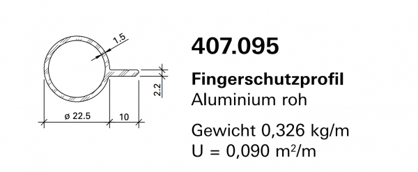 Schüco Jansen, Fingerschutzprofil, Jansen Artikelnummer, 407.095, Zubehör Janisol HI Türen