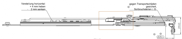 Schüco Kipp vor Dreh (KvD) Schere  400V 130 RSA, AvanTec, 275157 LS