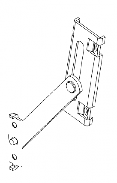 Schüco Kippschere kurz, von Flügelhöhe von 275 bis 475 mm, 25410800, Silber