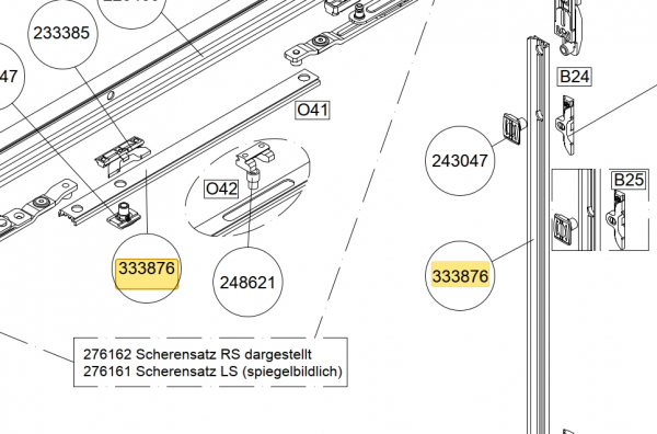 Schüco Führungsschiene CO, 223695, für PASK 150 kg 6,000 Meter