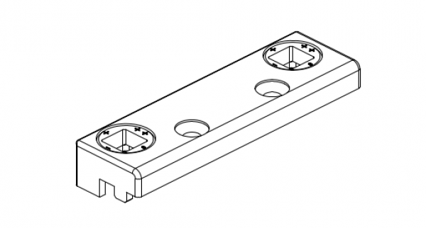 Schüco Riegelstück für Kantenriegel, Silber, 25463400, Profilsystem Schüco Corona