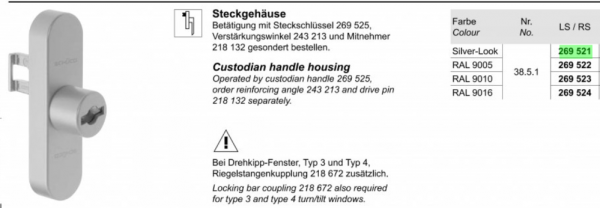 Schüco Steckgehäuse, RAL 9005, 269522