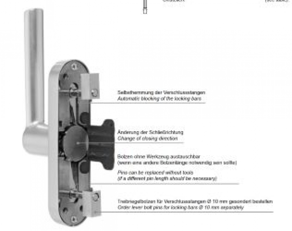 Schüco Türtreibriegel, INOX, 239 344, ADS 65.NI Zubehör