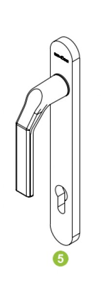 Schüco VarioTec, Balkontürdrücker außen/außen, 28743800, F9