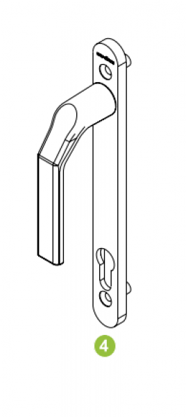 Schüco VarioTec, Balkontürdrücker außen/innen, 28743500, F9