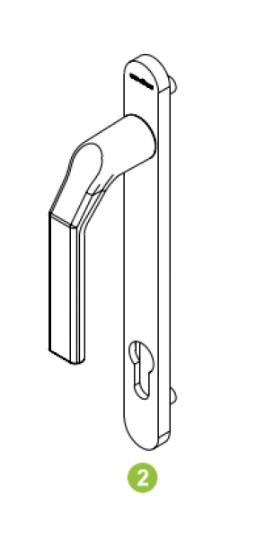 Schüco VarioTec, Balkontürdrücker innen/außen, 28742900, F9