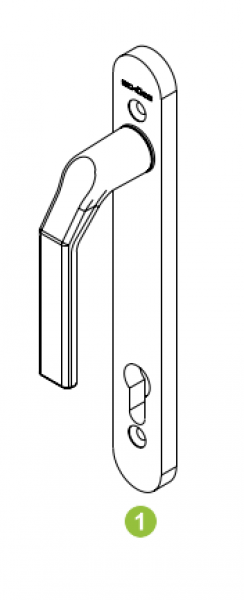 Schüco VarioTec, Balkontürdrücker innen/innen, 28742600, F9