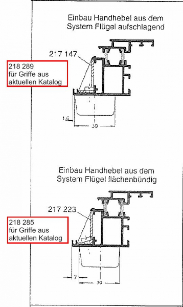 Schüco Handhebel abschließbar EV1 (Silber) Getriebegriff / Handhebel (abschließbar), 214255