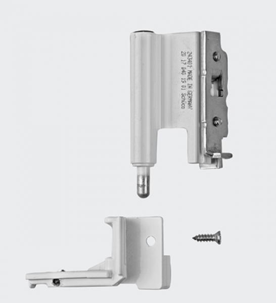 Schüco Ecklager, 130 kg, links, 275569, Verkehrsweiß, für Aluminiumfenster