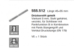 Jansen-Economy 60 RC Türen Drückerstift Vierkant 9 mm, Stahl gehärtet, Länge 45+55 mm, Artikelnummer 555.512