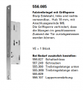 Jansen-Economy 60 RC Türen Falztreibriegel mit Griffsperre Stulp Edelstahl, Hub 80 mm, Artikelnummer 556.085