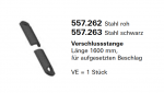 Jansen Janisol Arte 2.0 Verschlussstange Länge 1600 mm, Stahl schwarz für aufgesetzten Fensterbeschlag, Artikel Nr.557.263