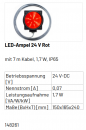 Marantec LED-Ampel 24V Rot, mit 7 m Kabel, 148261