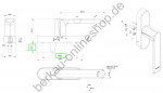 Schüco Fenstergriff für Senk-Klapp-Fenster, 234188, 269559, Befestigungsabstand 100 mm