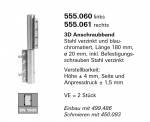 Schüco Jansen 3D Anschraubband Stahl verzinkt und blau- chromatiert, Länge 180 mm, ø 20 mm, Artikelnummer 555.060, Janisol HI Türen