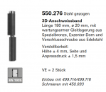 Schüco Jansen 3D-Anschweissband Länge 180 mm, ø 20 mm, Artikelnummer 550.276, Janisol HI Türen