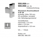 Schüco Jansen Aluminium-Anschraubband 4 AT 36 dreiteilig, Höhe 150 mm, Artikelnummer 555.059, roh, Janisol HI Türen