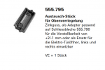 Schüco Jansen Austausch-Stück für Obenverriegelung  Zinkguss, Artikelnummer 555.795, links und rechts einsetzbar