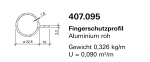 Schüco Jansen, Fingerschutzprofil, Jansen Artikelnummer, 407.095, Zubehör Janisol HI Türen