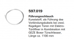 Schüco Jansen Führungsschlauch Kunststoff, als Führung des Verbindungskabels, Artikelnummer 597.019, Janisol HI Türen