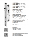 Schüco Jansen Rollenfallen-Schloss, Panik-Funktion B, Jansen Artikelnummer 555.754 ø 22 mm  links, Zubehör Janisol HI Türen