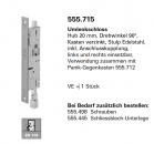 Schüco Jansen Umlenkschloss Hub 20 mm, Drehwinkel 90°, Kasten verzinkt, Artikelnummer 555.715