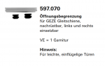 Schüco Jansen Öffnungsbegrenzung für GEZE Gleitschiene, nachrüstbar, Artikelnummer 597.070 Janisol HI Türen