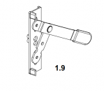 Schüco Stulpgetriebe Schwenkhebel, 25398900, Silber, DIN Links, Schüco VarioTec