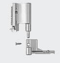 Schüco Ecklager, 130 kg, links, 275563, Naturton/Silberfarbig für Aluminiumfenster